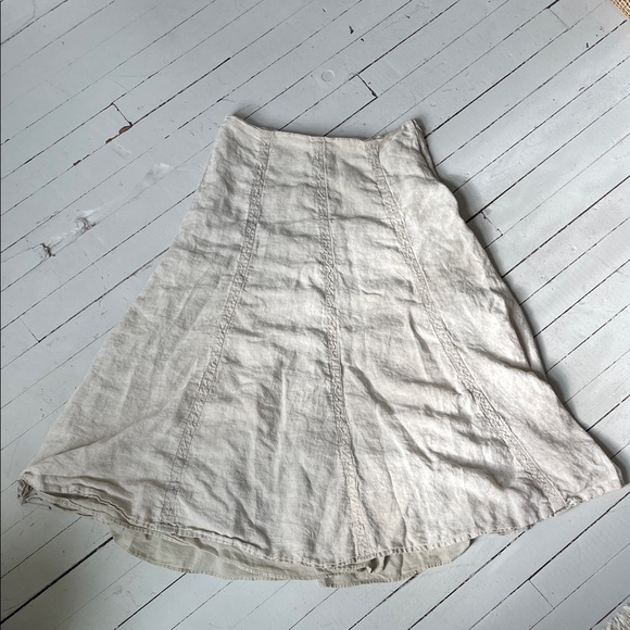 Vintage GAP Cream A-Line Women's Skirt, Linen